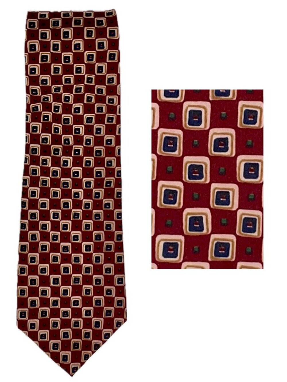 Haband Mens Tie Made in the U.S.A. Vintage Red Modern 80s 90s